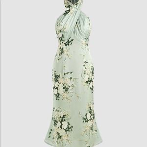 Floral Cross Halter MIDI Dress